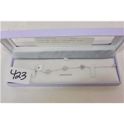 STERLING CUBIC ZIRCONIA DISC BRACELET RETAIL $150