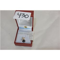 10KT YELLOW GOLD GENUINE SAPHIRE SOLITAIRE PENDANT