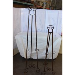 2 METAL FOLDING PICTURE EASELS