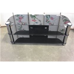 BLACK GLASS MODERN ENTERTAINMENT STAND