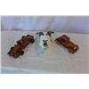 Image 1 : TWO WOOD CARS AND GOAT SKULL
