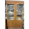Image 1 : OAK DISPLAY CABINET
