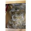 Image 1 : BOX OF GLASSWARE AND SILVER OVERLAY SERVING BOWL