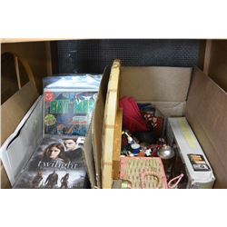 BOX OF COMICS AND DVD'S AND BOX OF COLLECTIBLES