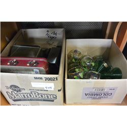 BOX OF GLASSWARE AND BOX OF HOUSEHOLD