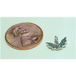 14K WHITE GOLD PENDANT 0.52g/BLUE Diamond 0.1ct