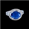 Image 1 : 4.76CT NATURAL CEYLON BLUE SAPPHIRE 14K W/G RING
