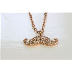 14K ROSE GOLD PENDANT WITH CHAIN :1.8g/Diamond:0.07ct