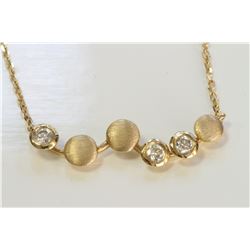 14K YELLOW GOLD PENDANT WITH CHAIN:2.3g/Diamond:0.15ct