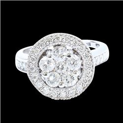 1.33CT NATURAL DIAMOND 14K WHITE GOLD RING