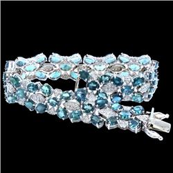 15.93CT NATURAL ALEXANDRITE 14K WHITE GOLD  BRACELET
