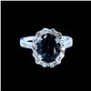 Image 1 : 3.08CT NATURAL BURMA BLUE SPINEL 14K White GOLD RING