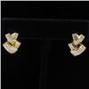 Image 1 : 18K Yellow Gold And Diamond Earring Princess Shape Diamond(invisible Setting)- 1.36ct baguette Shape