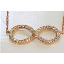 14K ROSE GOLD PENDANT WITH CHAIN :2.07g/Diamond:0.24ct