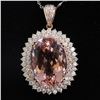 Image 1 : 39.90CT NATURAL MORGANITE 14K ROSE GOLD PENDANT