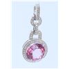 Image 2 : 18K WHITE GOLD PINK TOURMALINE PENDANT:3.02GRAMS/PINK TOURMALINE:4.91CT/DIAMOND:0.23CT