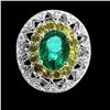 Image 2 : 3.64CT NATURAL COLUMBIAN EMERALD 14K WHITE GOLD RING