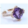 Image 2 : 14 K ROSE GOLD AMETHYST RING:7.20 GRAMS/DIAMOND:0.22CT/AMETHYST:6.72CT/#R8010