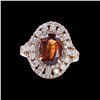 Image 1 : 3.44CT NATURAL MALAYA GARNET 18K ROSE GOLD RING