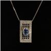 Image 1 : 1.30CT NATURAL CEYLON BLUE SAPPHIRE 14K WHITE GOLD PENDANT