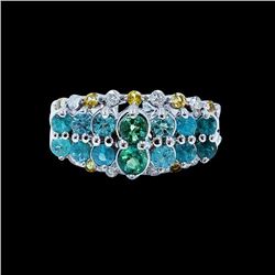 0.90CT BRAZILIAN NATURAL COPPER BEARING PARAIBA TOURMALINE 14K W/G RING