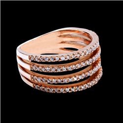 0.47CT NATURAL DIAMOND 14K ROSE GOLD RING