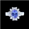 Image 1 : 1.97CT NATURAL TANZANITE 14K WHITE GOLD RING