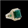 Image 2 : 10.28CT NATURAL COLUMBIAN EMERALD 14K Y/G RING