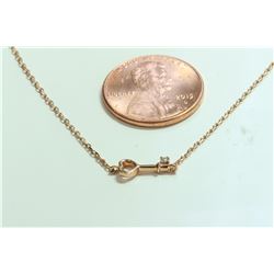 14K ROSE GOLD PENDANT WITH CHAIN 1.67g/Diamond 0.01ct