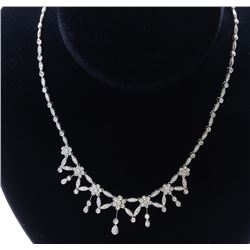 18K White Gold Necklace/Diamond- 2.85ct/Gold- 23 Grams