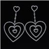 Image 1 : 18K White Gold And Diamond Dangling Earring Round Shape Diamond-1.65ct Weight-9.24grams
