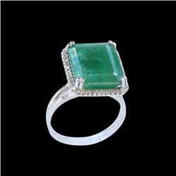 7.82CT NATURAL COLUMBIAN EMERALD14K W/G RING