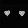 Image 1 : 18K White Gold And Diamond Earring Princess Shape Diamond(invisible Setting)-1.31ct Weight-3.22 Gram