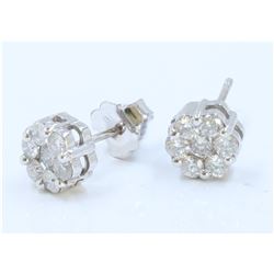 14K WHITE GOLD EARRING 1.70GRAM /DIAMOND 0.65CT/#R8004