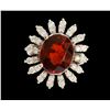 Image 1 : 6.36CT NATURAL SPESSARTITE GARNET 14K WHITE GOLD RING