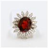 Image 2 : 6.36CT NATURAL SPESSARTITE GARNET 14K WHITE GOLD RING