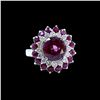 Image 1 : 4.42CT NATURAL RASPBERRY GARNET 14KW/G RING