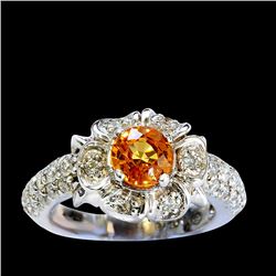 1.23CT NATURAL CEYLON YELLOW SAPPHIRE 14K WHITE GOLD RING