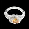 Image 2 : 1.23CT NATURAL CEYLON YELLOW SAPPHIRE 14K WHITE GOLD RING