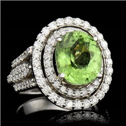 4.51CT NATURAL COPPER BEARING PARIBA TOURMALINE 18K W/G RING