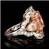 Image 2 : GIA 10.42CT NATURAL ORANGE CEYLON SAPPHIRE 18K WHITE AND ROSE GOLD RING