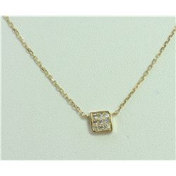 14K YELLOW GOLD PENDANT WITH CHAIN 1.92g/Diamond 0.09ct