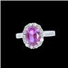 Image 1 : 2.18CT NATURAL PINK CEYLON SAPPHIRE 18K W/G RING