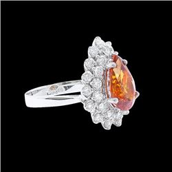 3.54CT NATURAL SPESSARTITE 14K WHITE GOLD RING