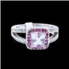 Image 4 : 2.28CT NATURAL CEYLON PINK SAPPHIRE 14K WHITE GOLD RING