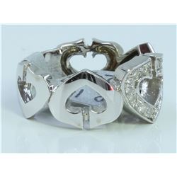 14K WHITE GOLD RING 4.46 GRAM  DIAMOND 0.22CT