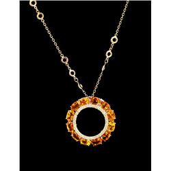 3.06CT NATURAL COPPER BEARING ORANGE PARAIBA TOURMALINE 14K W/G PENDANT