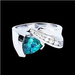 2.12CT NATURAL ALEXANDRITE 14K WHITE GOLD RING