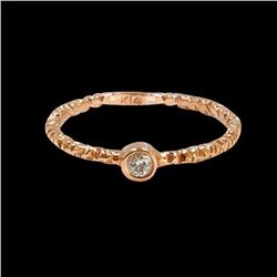0.06CT NATURAL DIAMOND 14K ROSE GOLD RING
