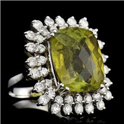 15.86CT NATURAL COPPER BEARRING Pariba TOURMALINE 14K W/G RING Ring